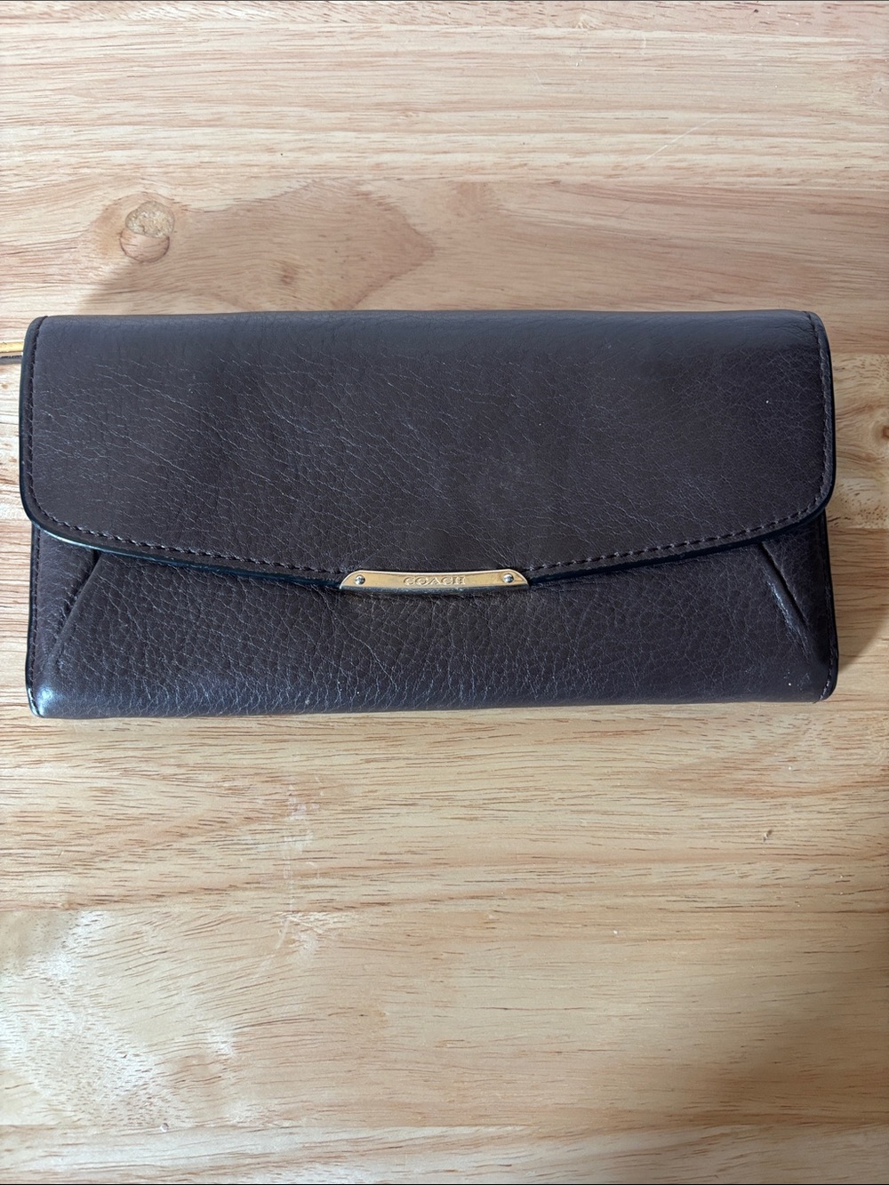 Woman’s Brown Coach Madison Slim Envelope Wallet, F9595